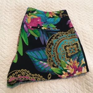 Jennifer Lopez High Waisted Tropical Print Shorts
